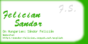 felician sandor business card